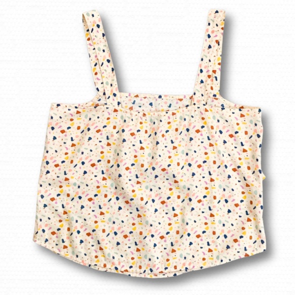 Madewell Multicolor Confetti Terrazzo Tank, Boxy Waist, Tie Front, 0, XS, EUC - Picture 5 of 10